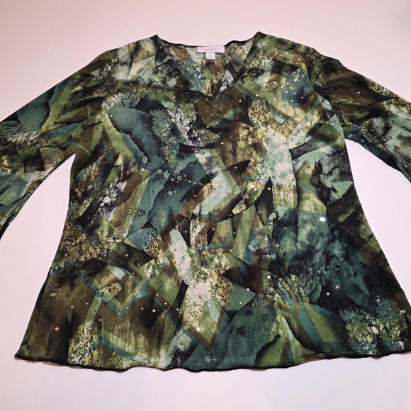 Dress Barn - Abstract Print Blouse Y2K - Picture 5 of 8